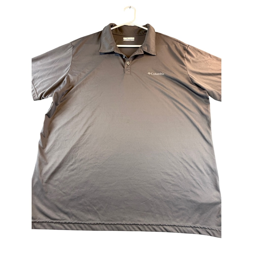 Columbia Mens Omni-Wick Polo Shirt XL Gray Short Sleeve Performance Golf Top